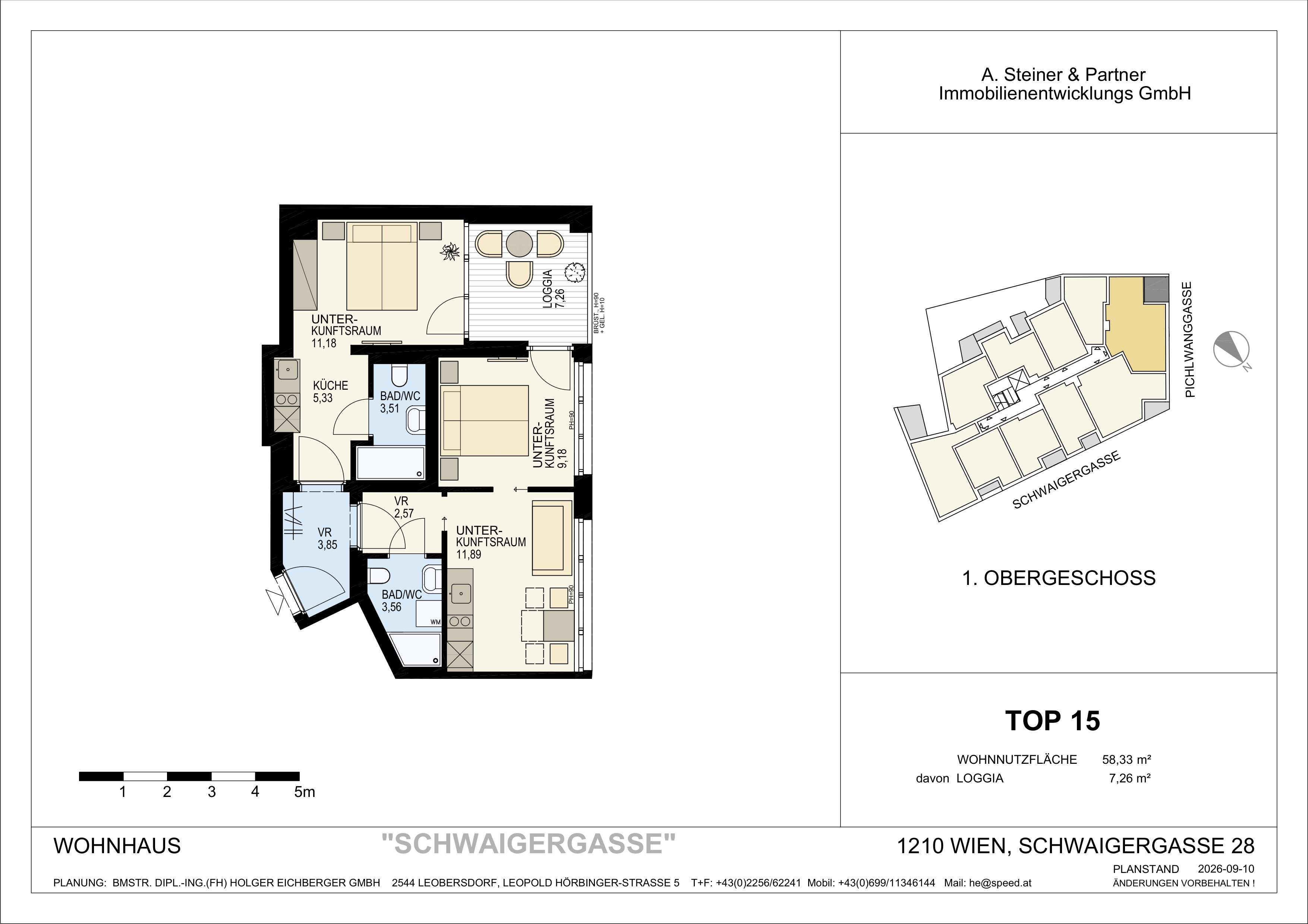 Grundriss TOP 15 – 3-Zimmer-Neubauwohnung im Goldenen Tukan, 1210 Wien