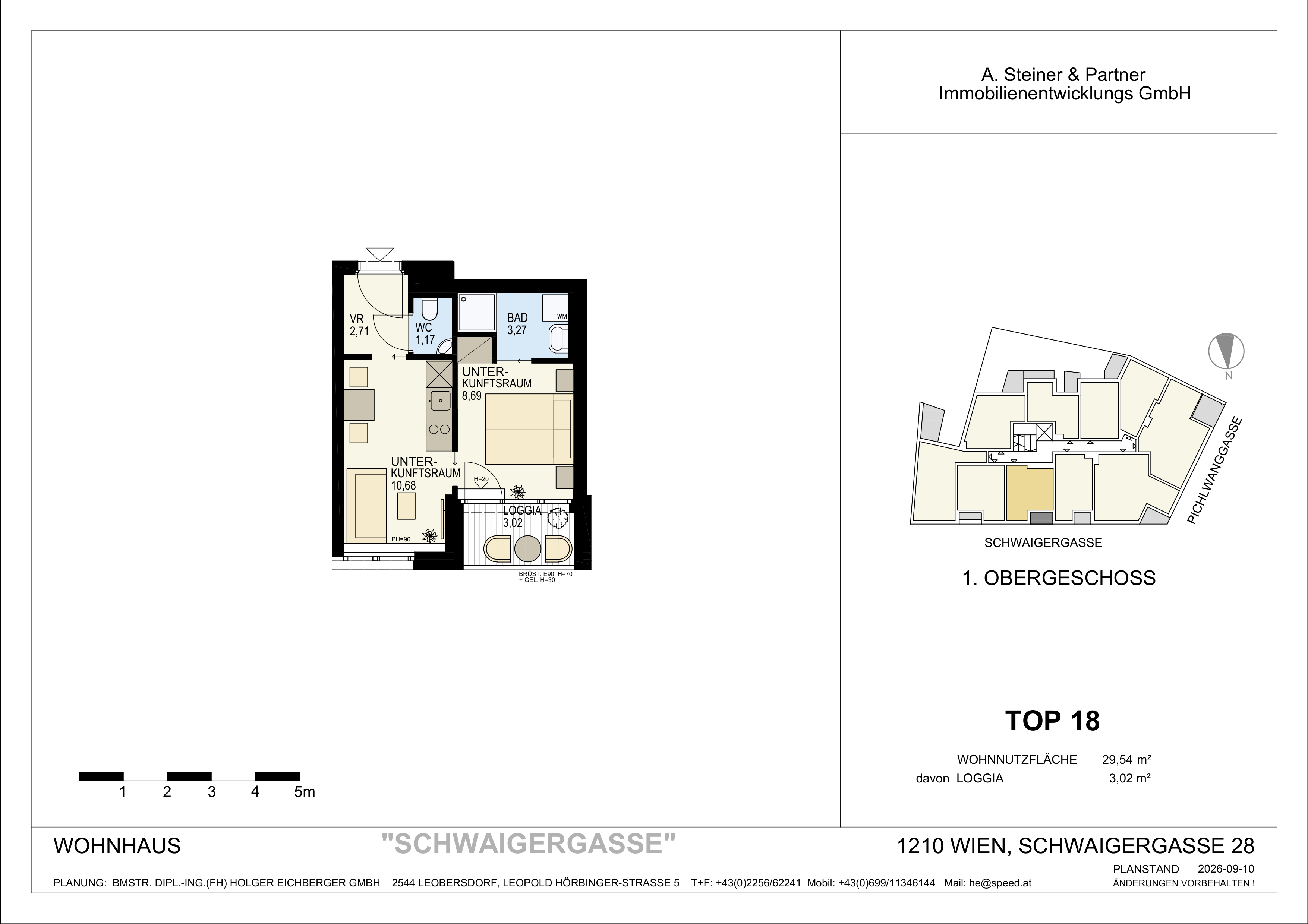 Grundriss TOP 18 – 2-Zimmer-Neubauwohnung im Goldenen Tukan, 1210 Wien