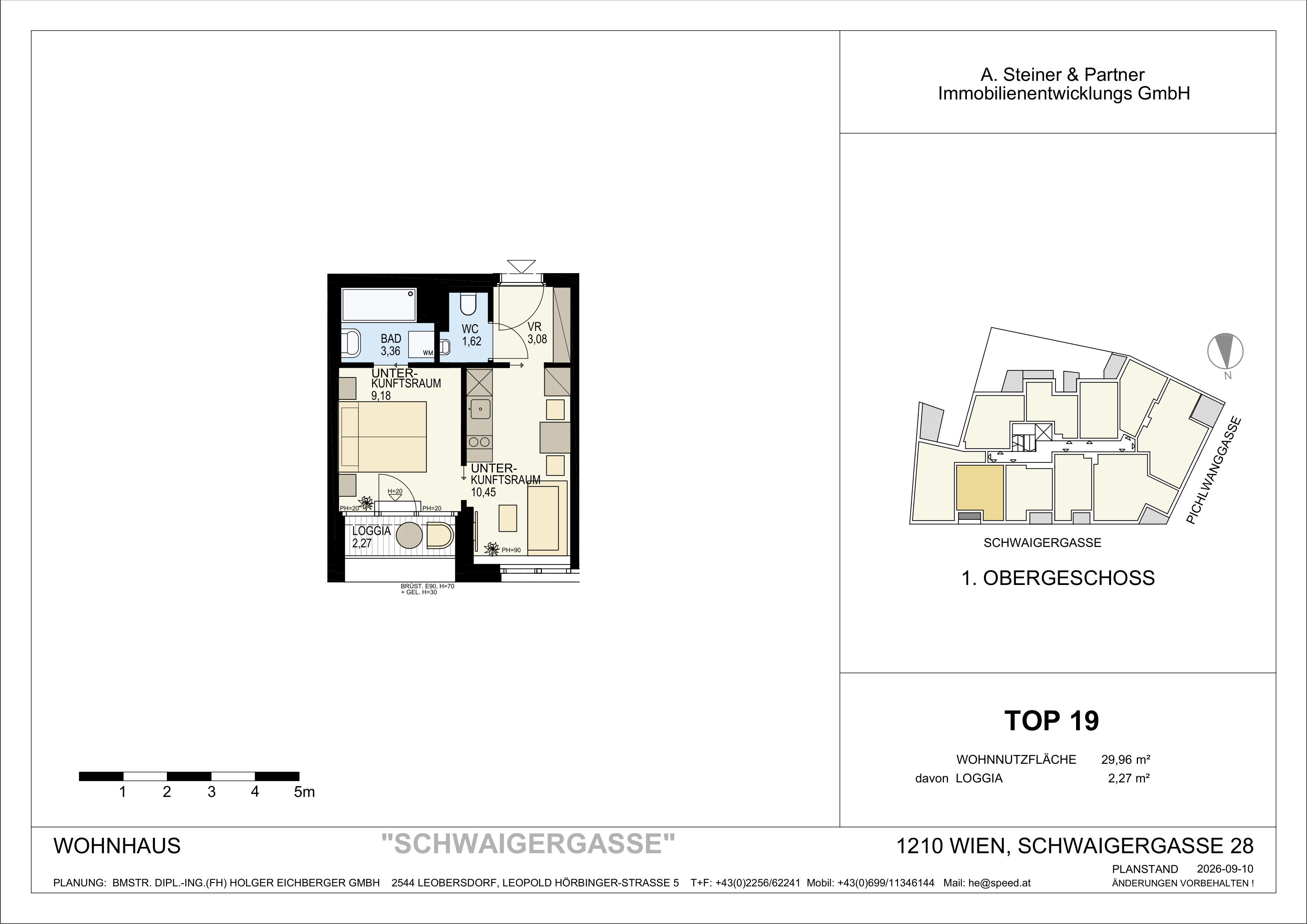 Grundriss TOP 19 – 2-Zimmer-Neubauwohnung im Goldenen Tukan, 1210 Wien