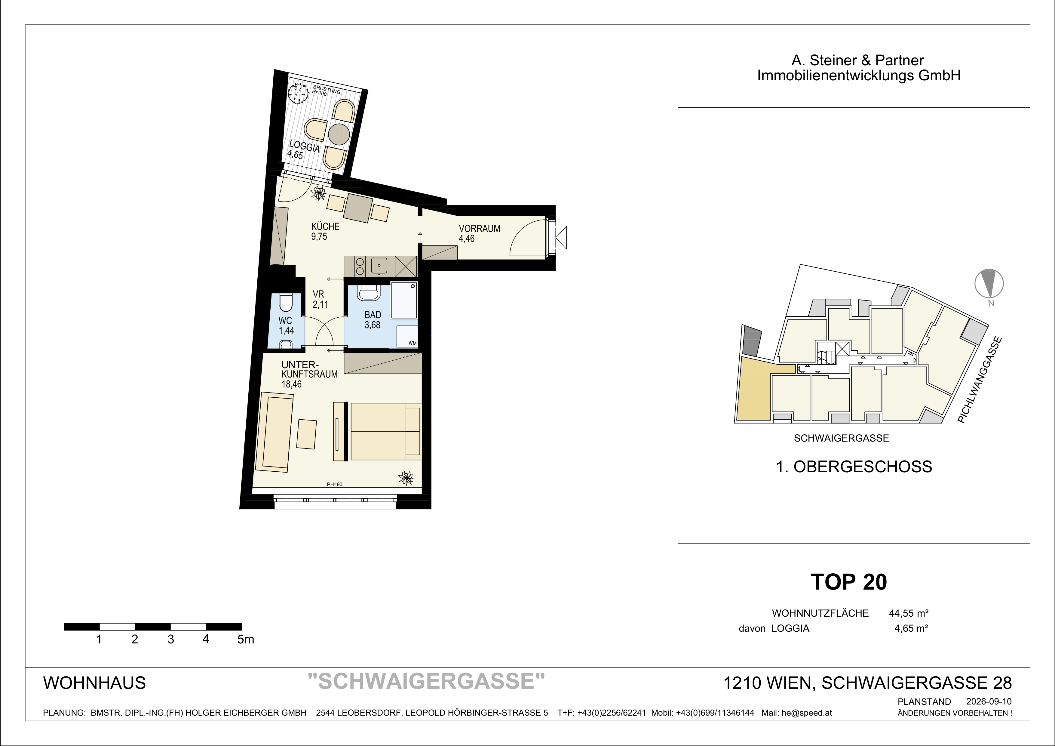 Grundriss TOP 20 – 1-Zimmer-Neubauwohnung im Goldenen Tukan, 1210 Wien