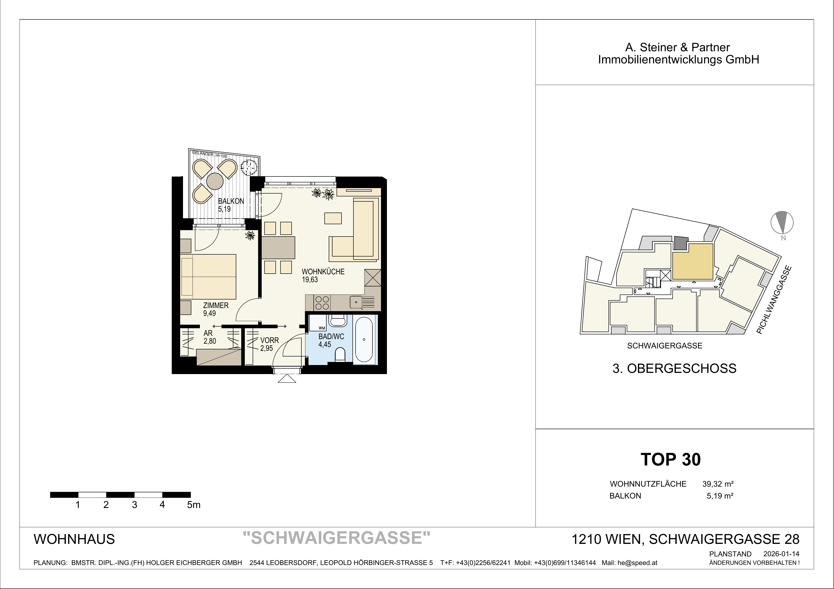 Grundriss TOP 30 – 2-Zimmer-Neubauwohnung im Goldenen Tukan, 1210 Wien