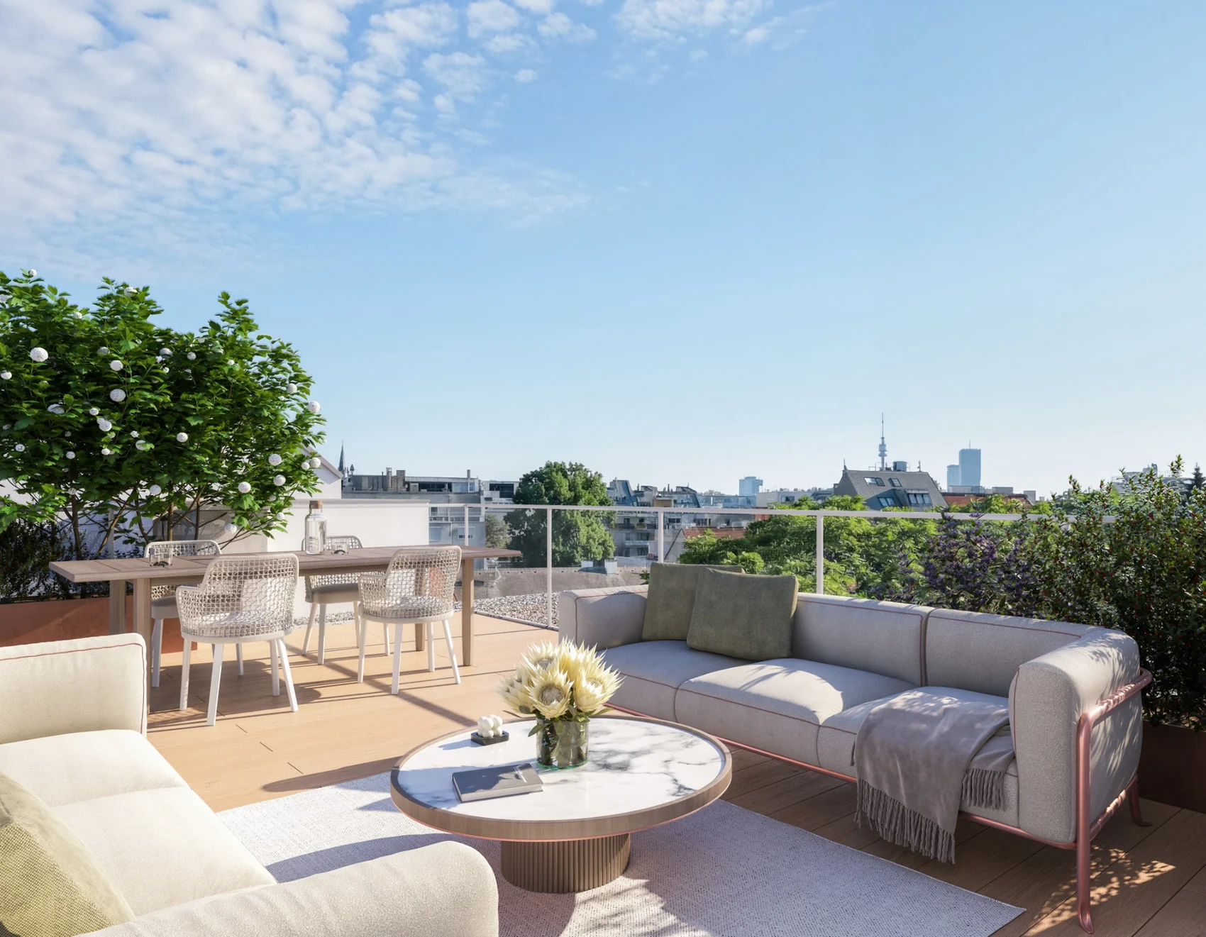 Dachterrasse des Goldenen Tukan mit Weitblick